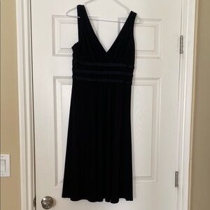 Black Ruched V-Neck Midi Sundress